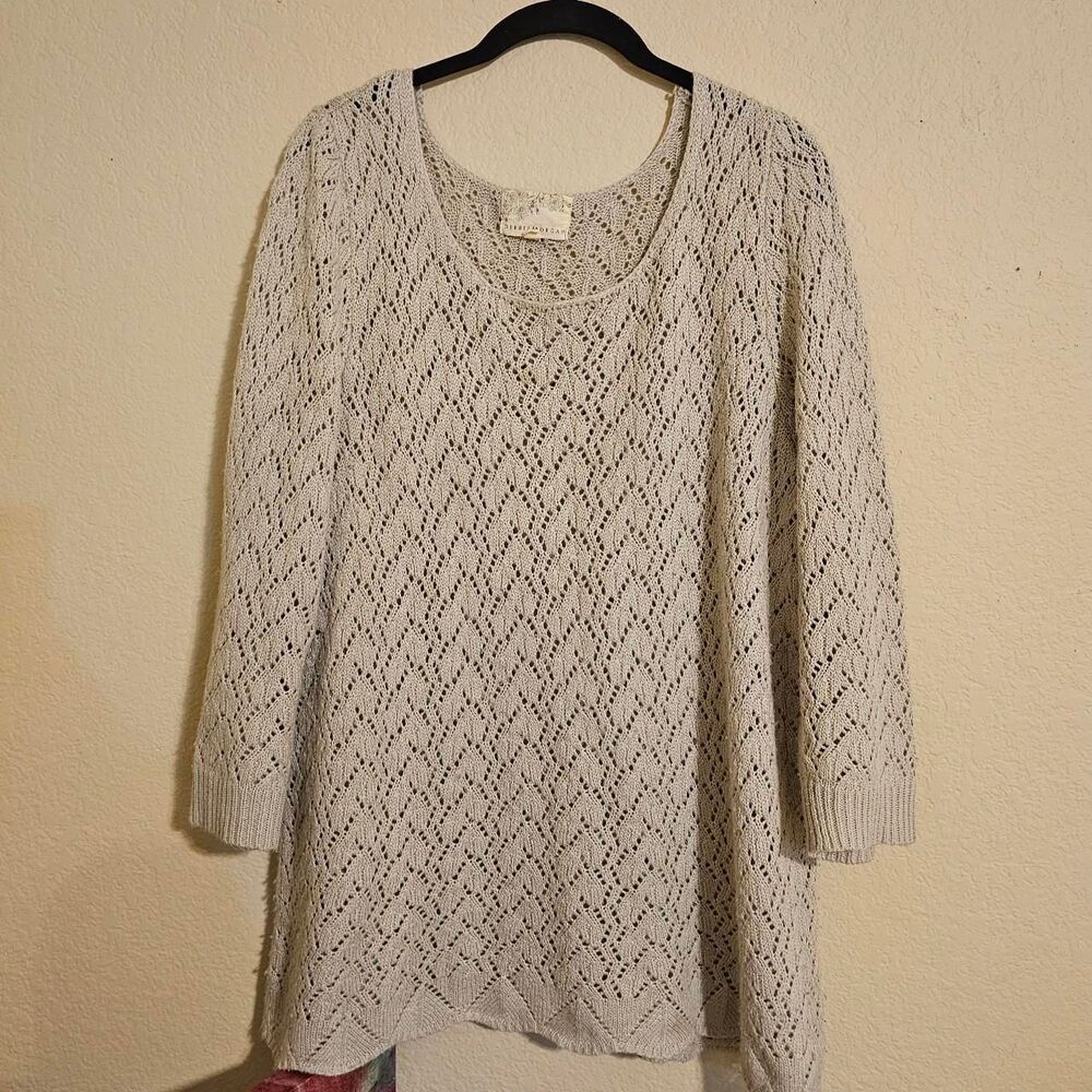 Morgan Women's Cream and Grey Jumper